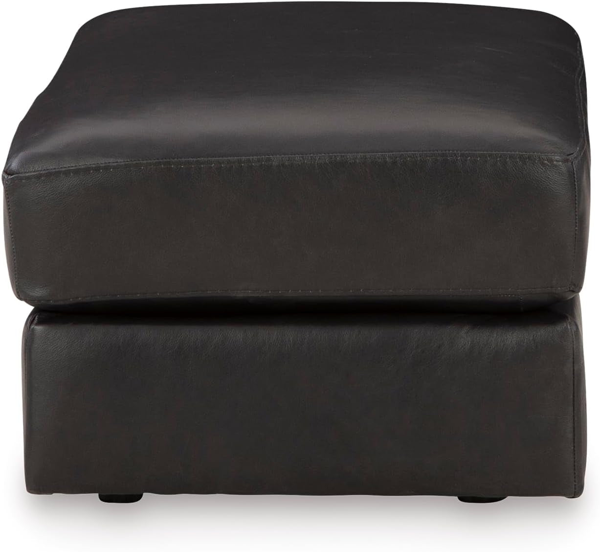 Contemporary Black Cushioned Rectangular Ottoman Finish