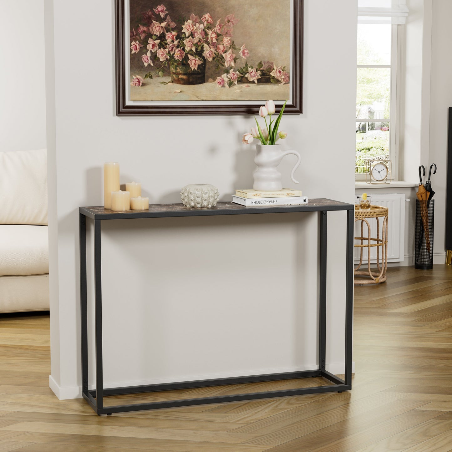 3-Piece Set of Narrow Table - High-End Edge Wrapped Entrance Hall Table