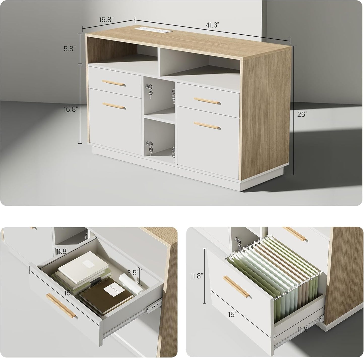 71 Inch L Shaped Standing Desk With USB Walnut Finish