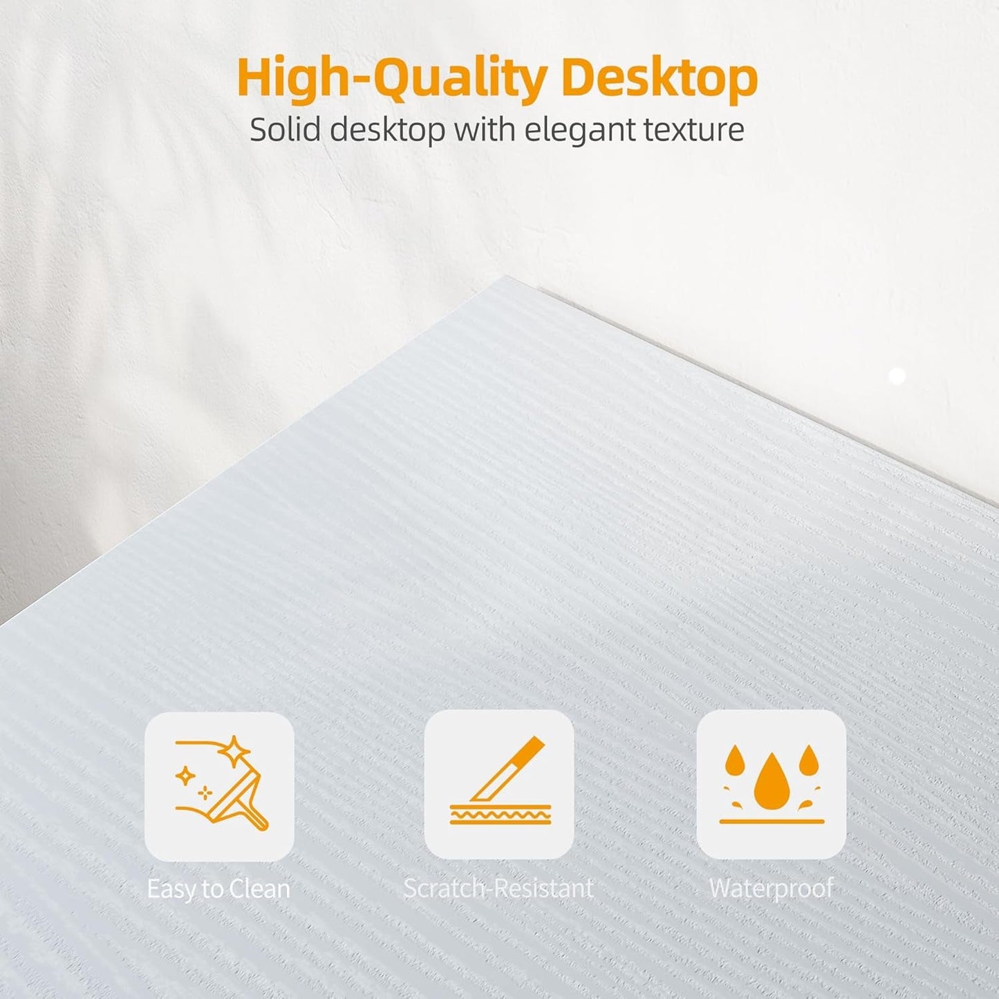 L Shaped Corner Desk 47 Inch With Power Outlets White