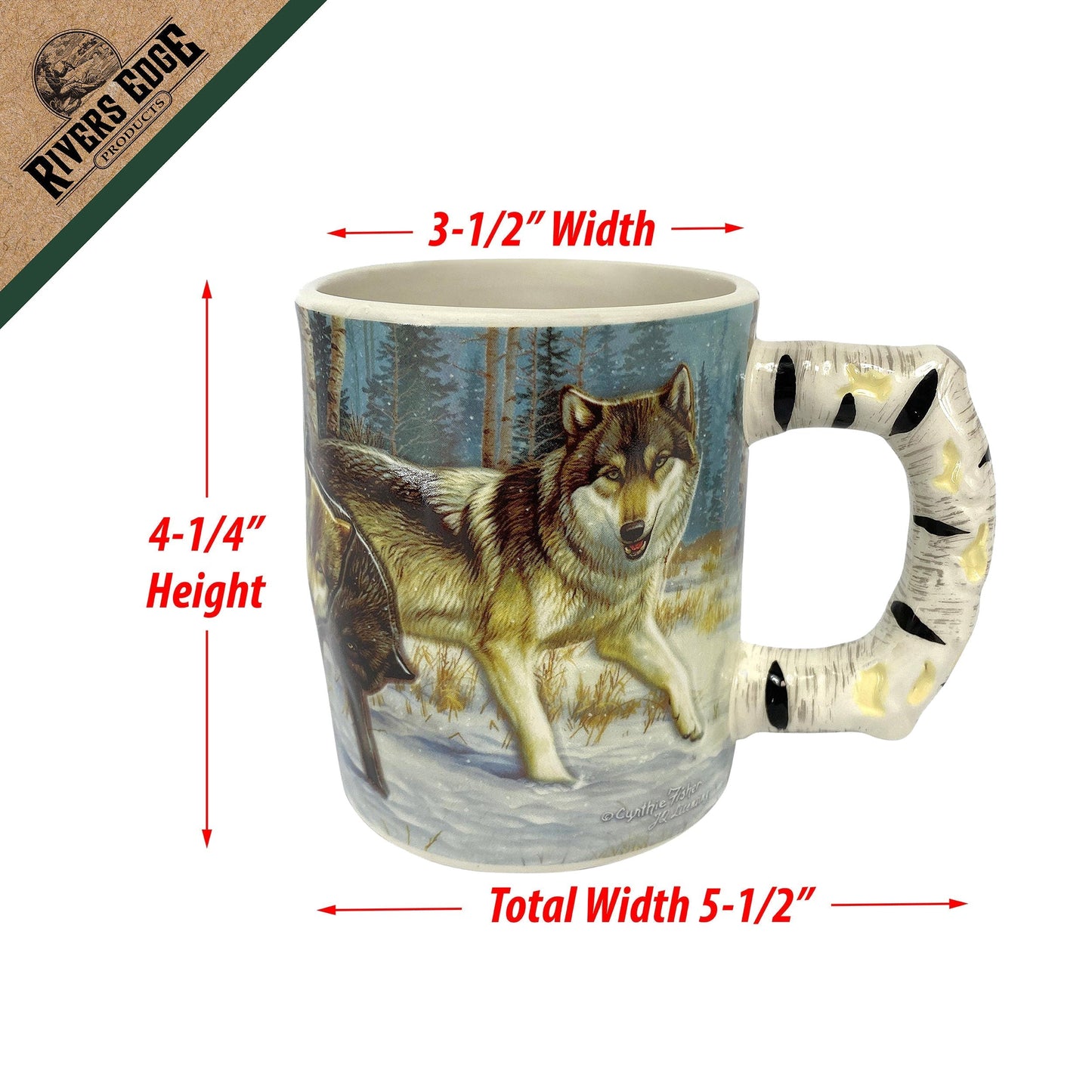 Ceramic Mug 3D 15oz-Wolf Scene