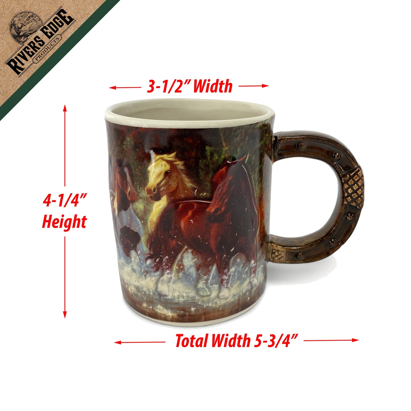 Ceramic Mug 3D 15oz-Horse Scene