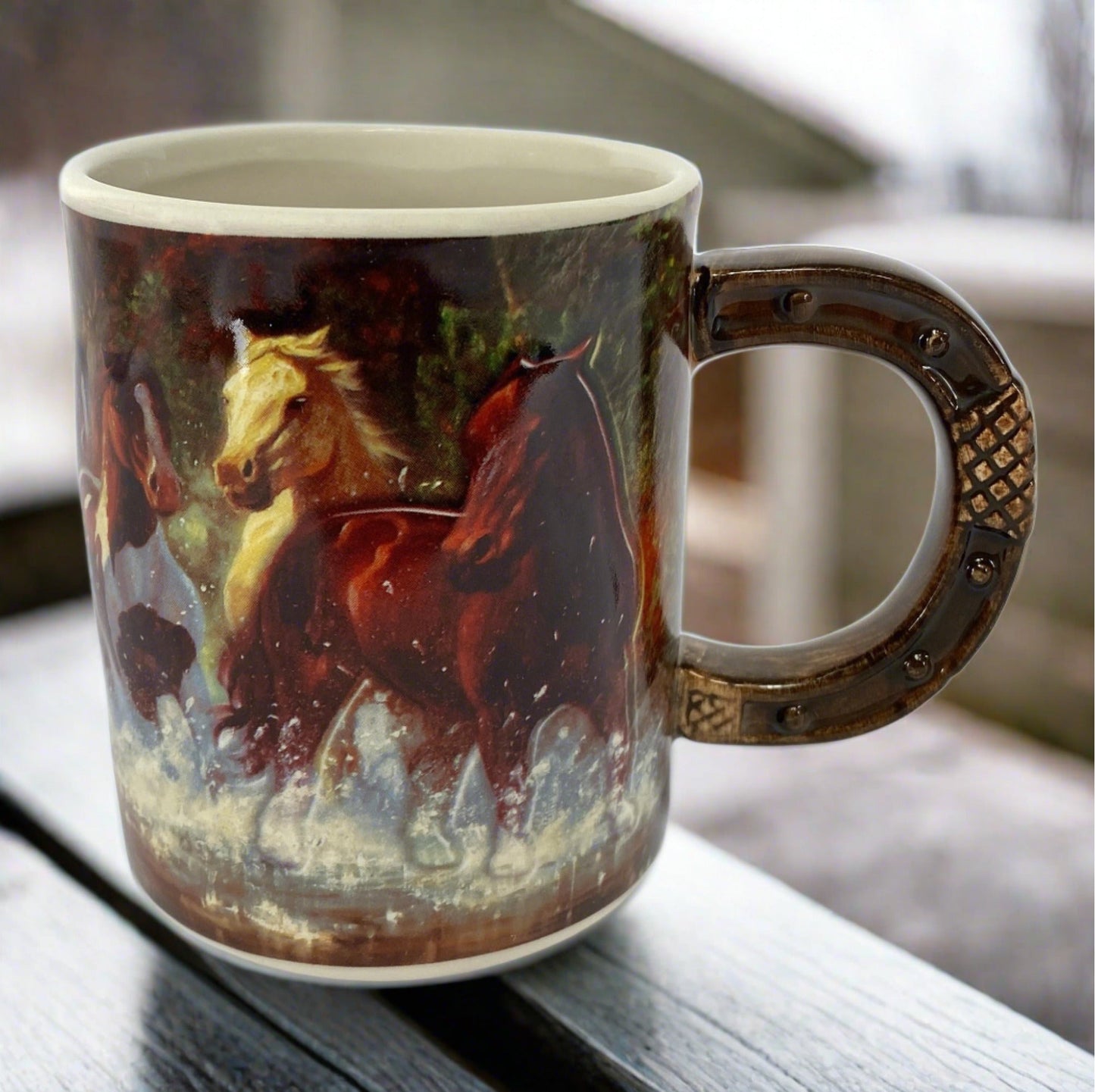 Ceramic Mug 3D 15oz-Horse Scene