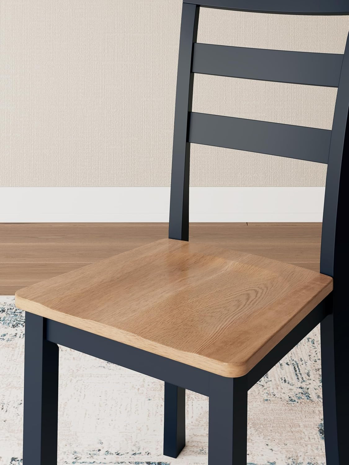 Gesthaven Solid Wood Frame Dining Chair Set 2 Blue Natural