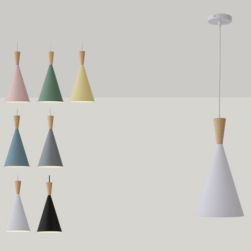 Macaron Style Geometric Pendant Light - Modern Metal Hanging Fixture for Dining Room