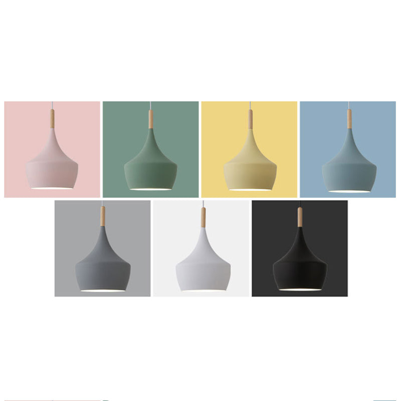 Macaron Style Geometric Pendant Light - Modern Metal Hanging Fixture for Dining Room