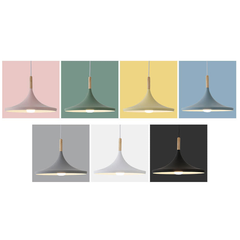 Macaron Style Geometric Pendant Light - Modern Metal Hanging Fixture for Dining Room