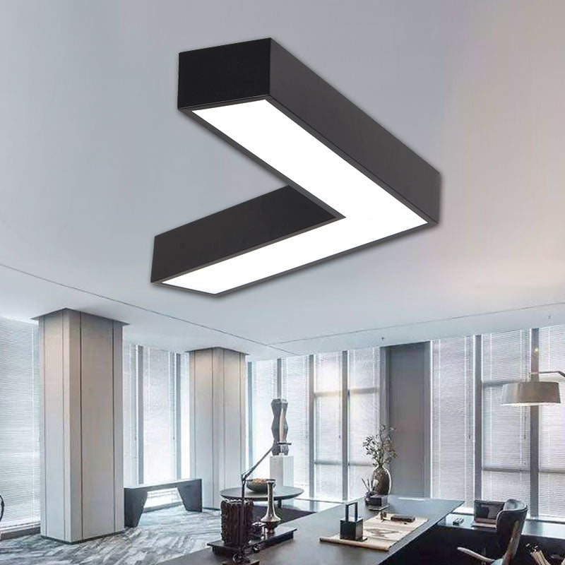 Alexandra Modern V-Shape Ceiling Light - LED Flush Mount in Black or White