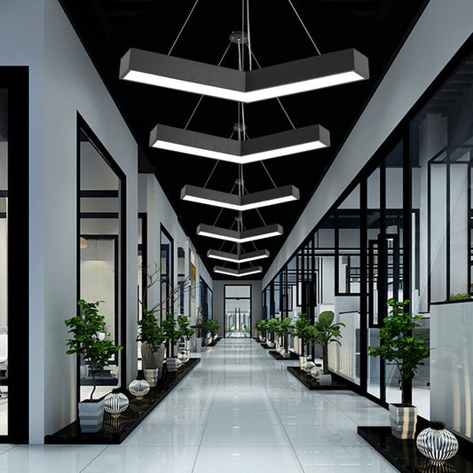 Alexandra Modern V-Shape Ceiling Light - LED Flush Mount in Black or White