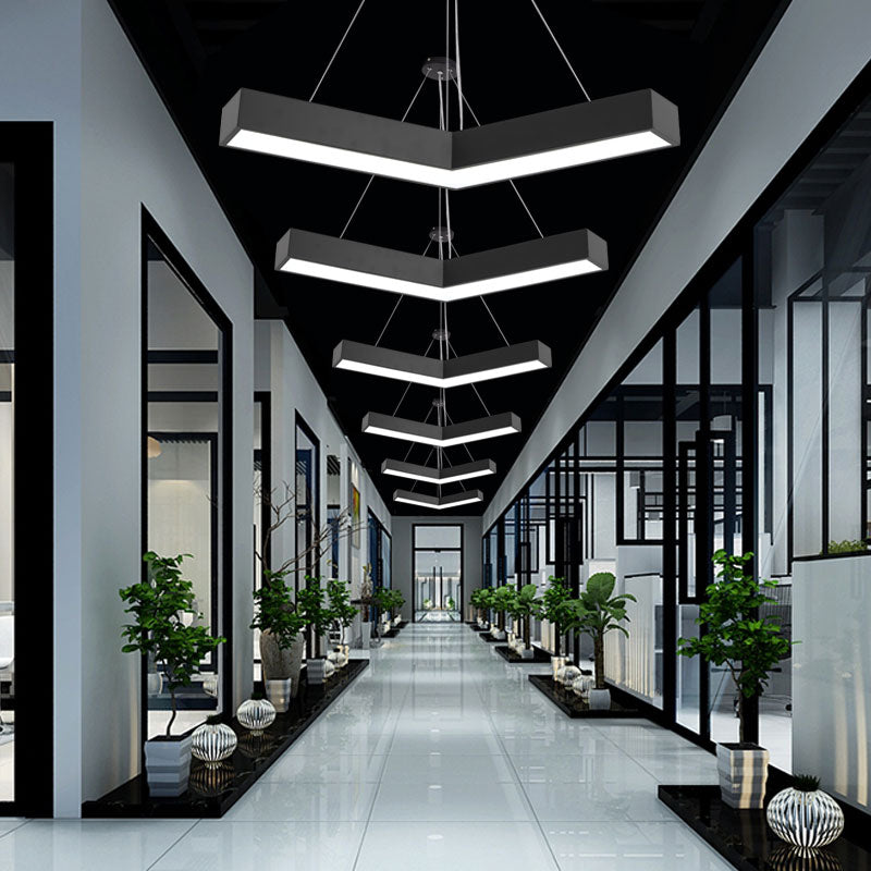 Alexandra Modern V-Shape Ceiling Light - LED Flush Mount in Black or White