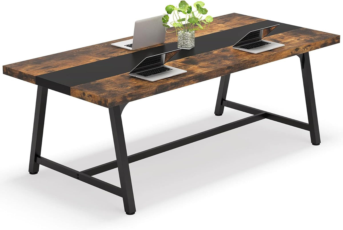 Modern Rectangular Conference Table for 6-8 People