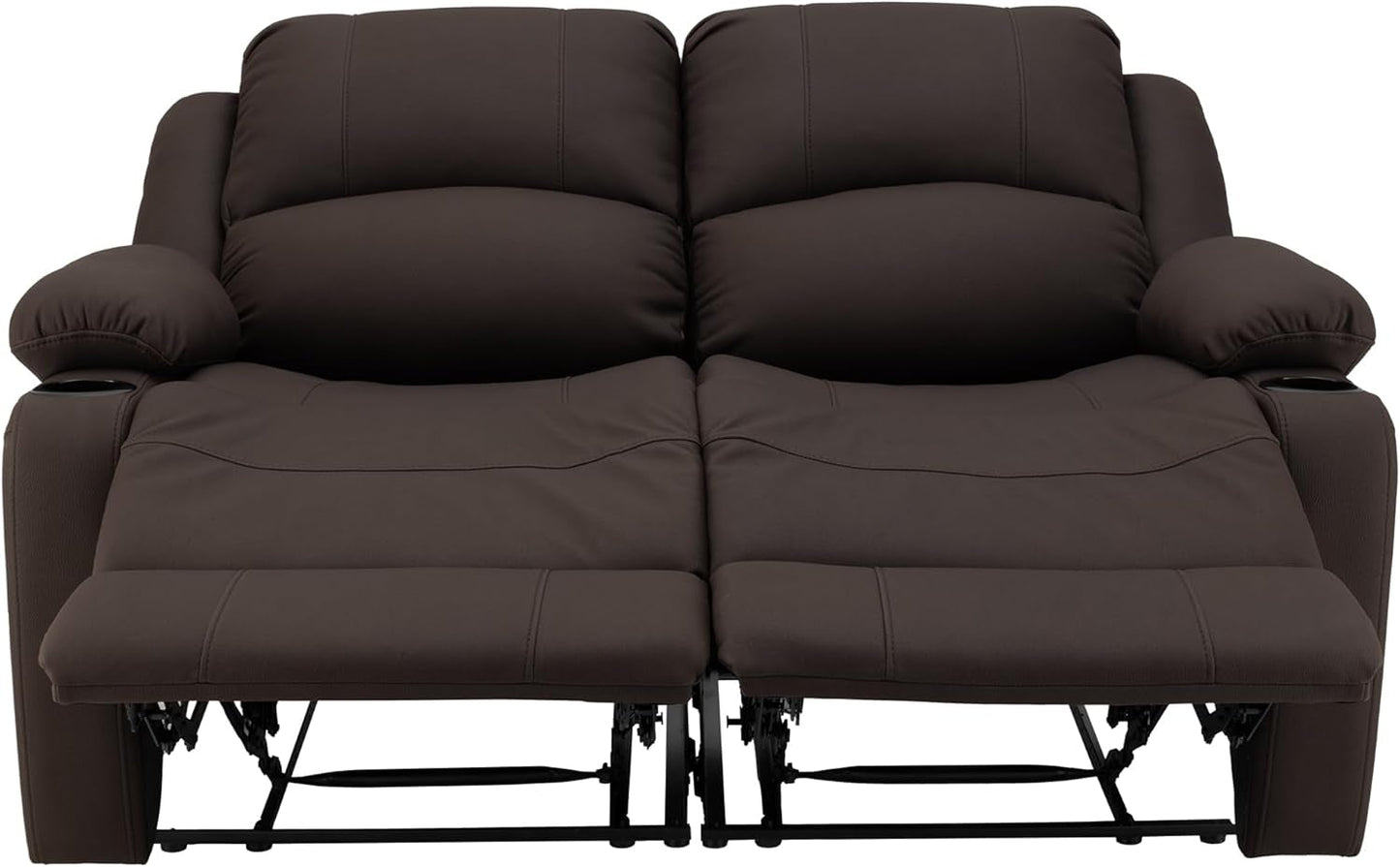 58 Inch Double Wall Hugger Theater Recliner Sofa, Chocolate