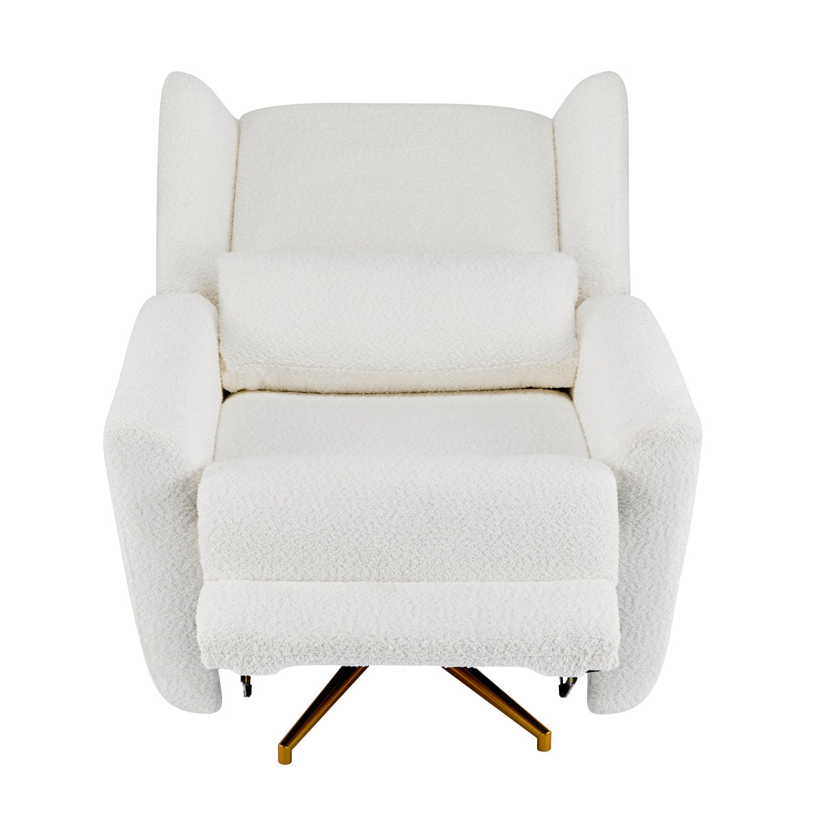 Power Recliner Chair Swivel, Boucle Upholstered