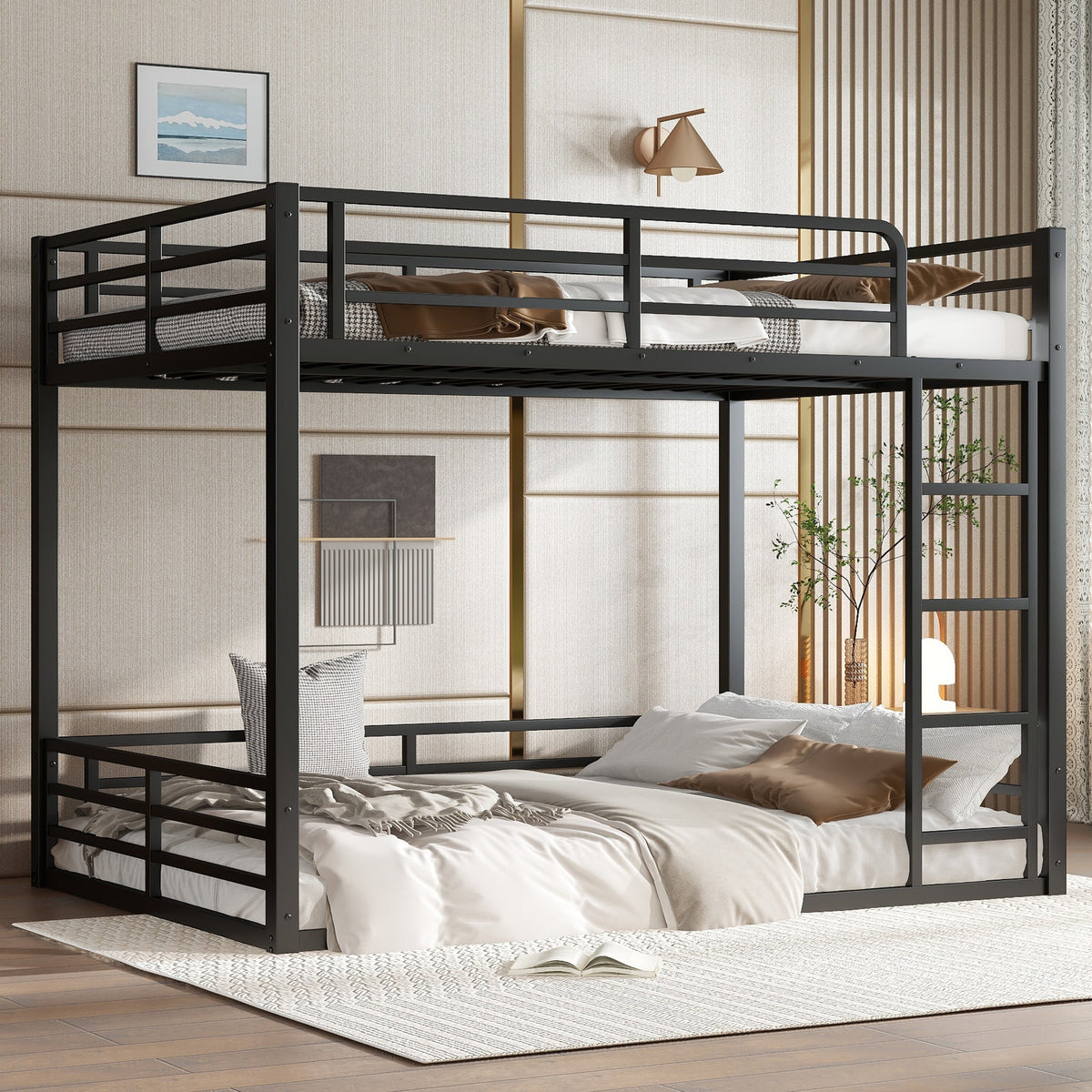 Metal Bunk Bed, Full XL over Full XL