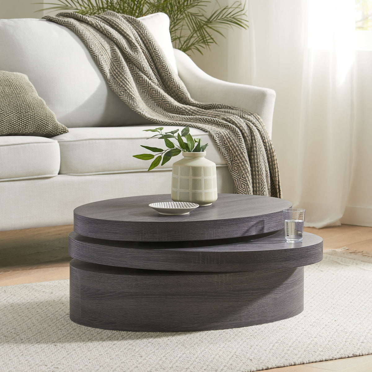 Modernesque Rotating Coffee Table - Matte Finish