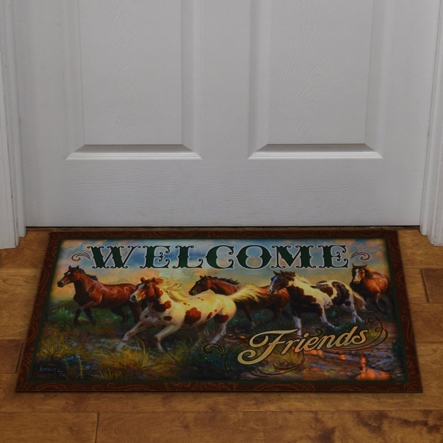 Door Mat Rubber 26in x 17in-Welcome Horse