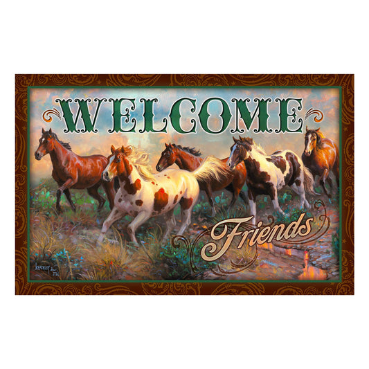 Door Mat Rubber 26in x 17in-Welcome Horse