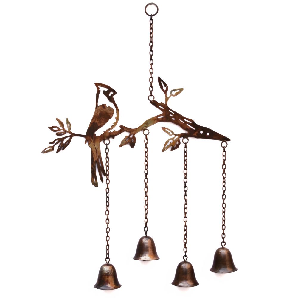 Cardinal on a Branch Wind Chime
