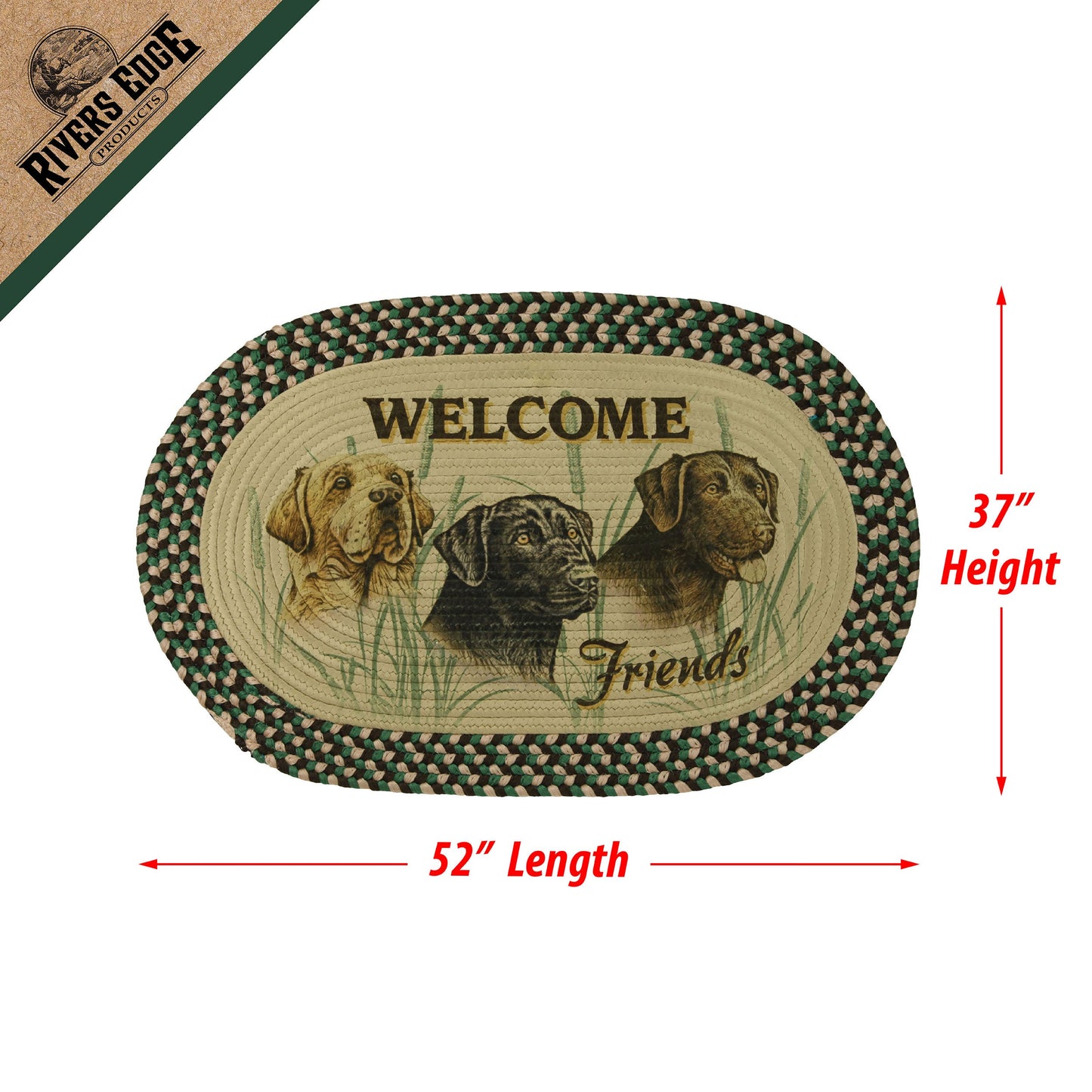 Braided Rug 26-inch Oval-Labs