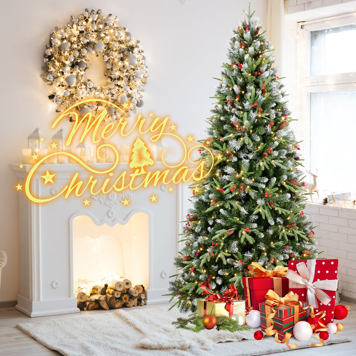 7.5FT Christmas Tree with 500 Warm White Lights