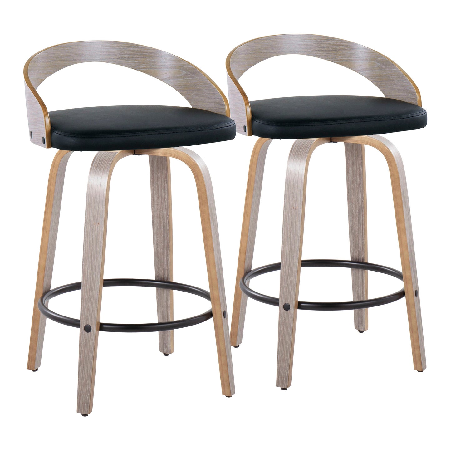 26" Contemporary Fixed-Height Counter Stool with Swivel