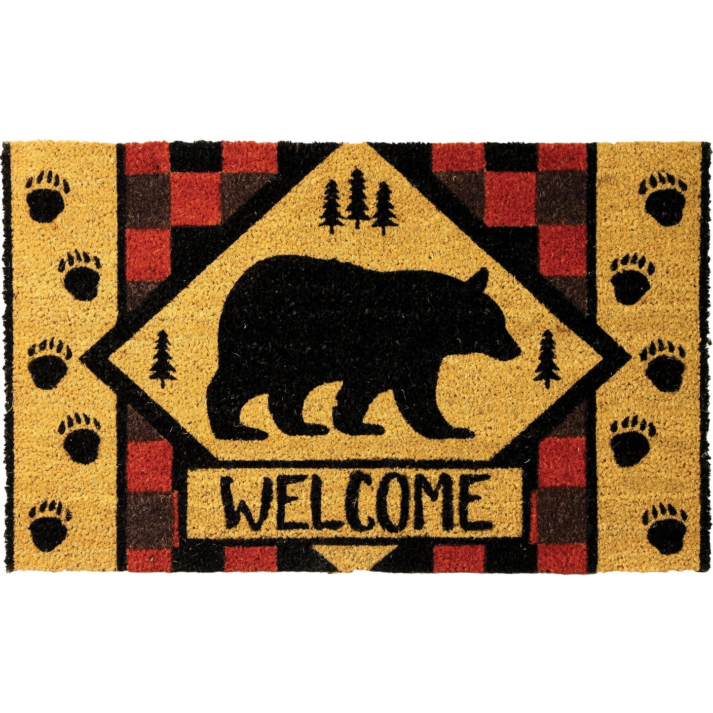 Coir Mat 30in x 18in-Welcome Bear