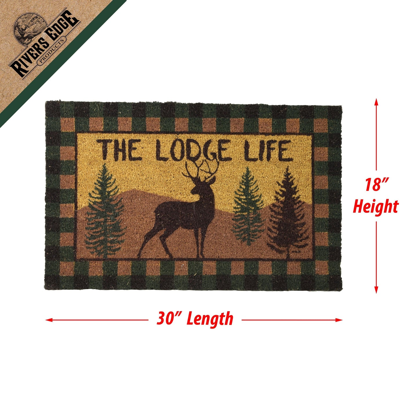 Coir Mat 30in x 18in-Lodge Life Deer
