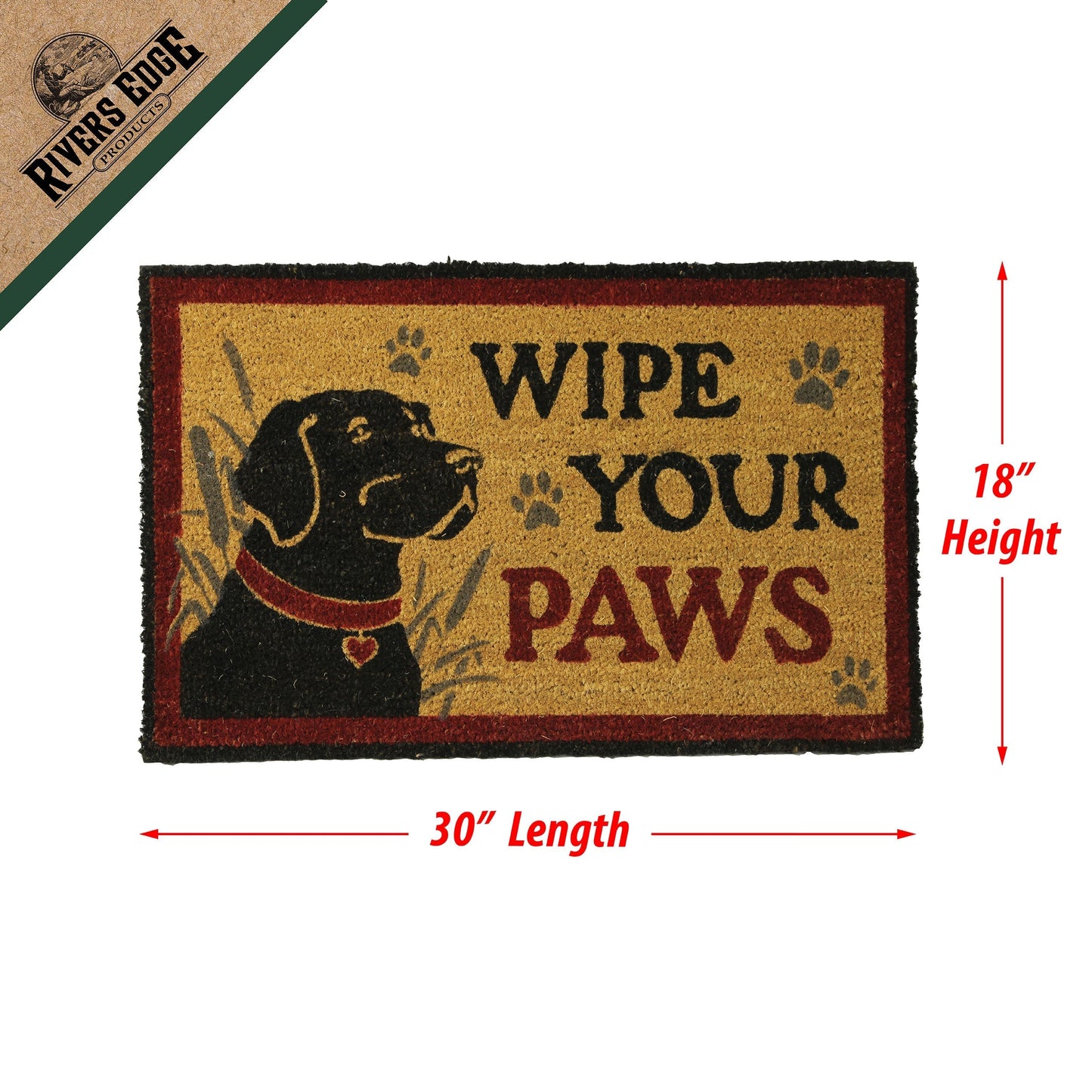Coir Mat 30in x 18in-Wipe Paws Lab