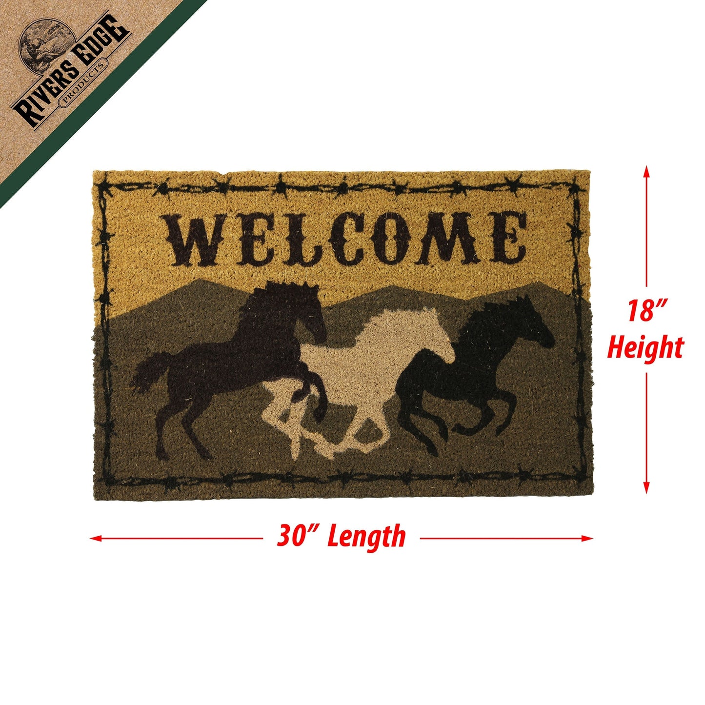 Coir Mat 30in x 18in-Welcome Horse