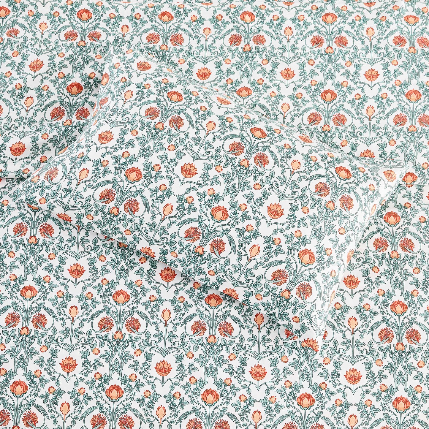 Arts & Crafts Floral Printed Pillowcase Pair