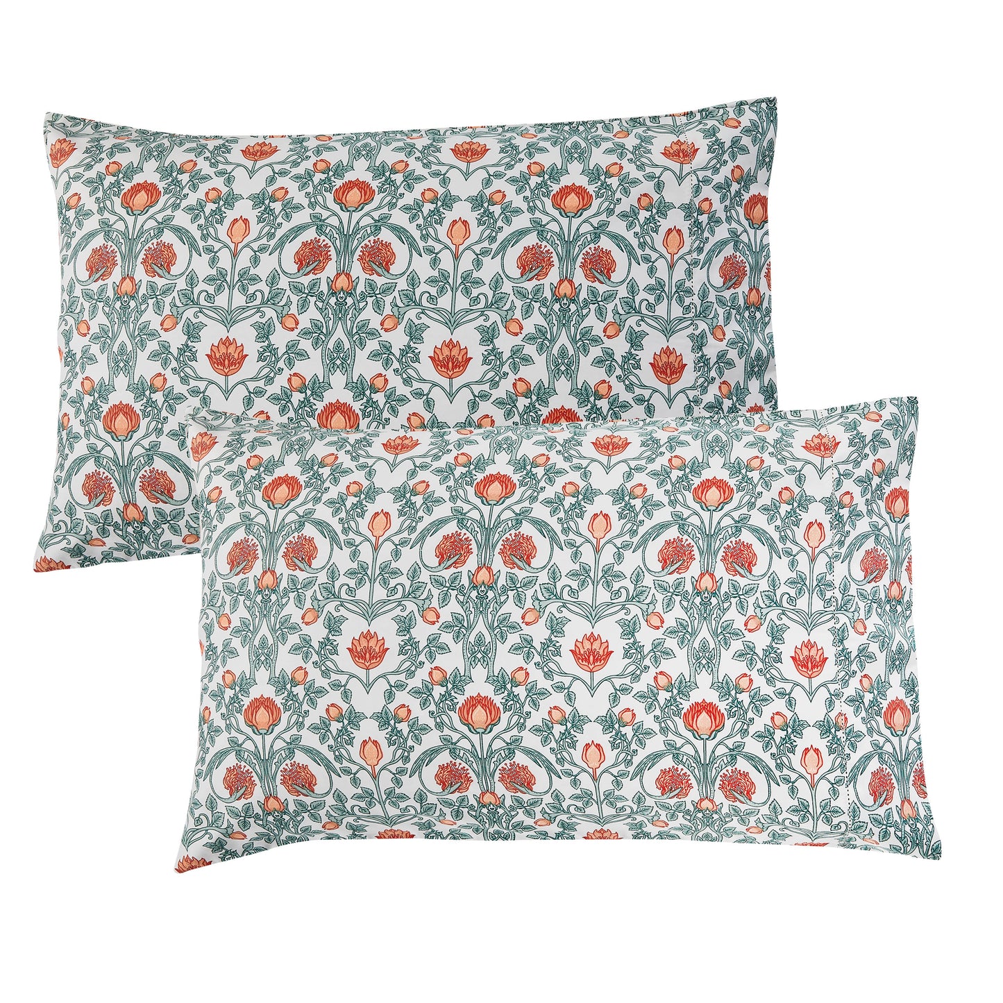 Arts & Crafts Floral Printed Pillowcase Pair