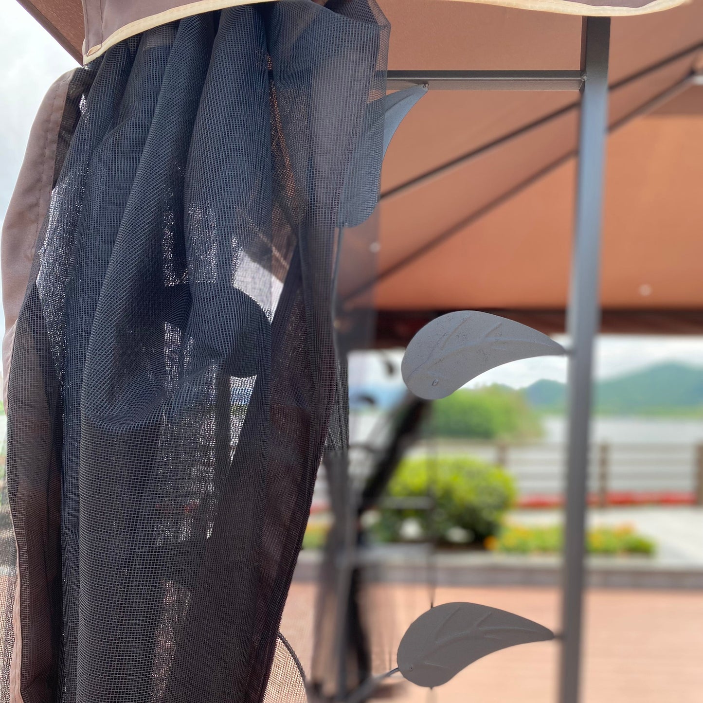 13 x 10 ft Patio Gazebo Tent with Ventilated Double Roof and Mosquito Net