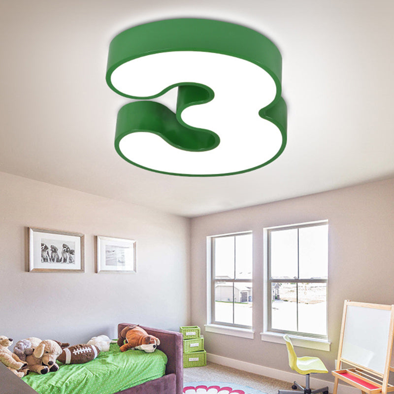Brighten Your Space with Playful Arabic Numerals: LED Flush Mount Light