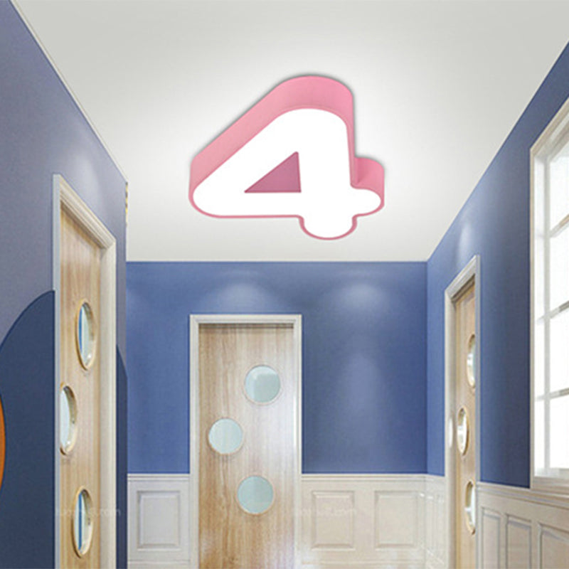 Brighten Your Space with Playful Arabic Numerals: LED Flush Mount Light