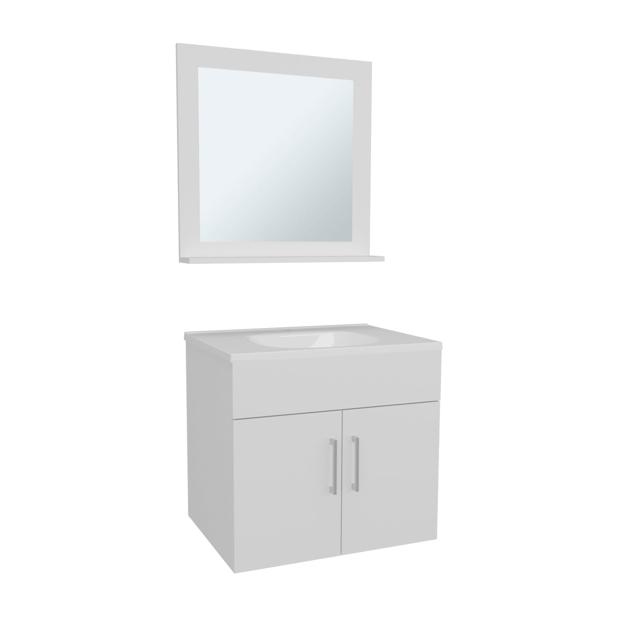 Bathroom Set, Vanity Sink + Mirror with Storage