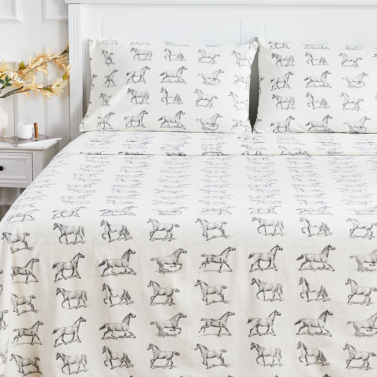 Horses Flannel Sheet Set