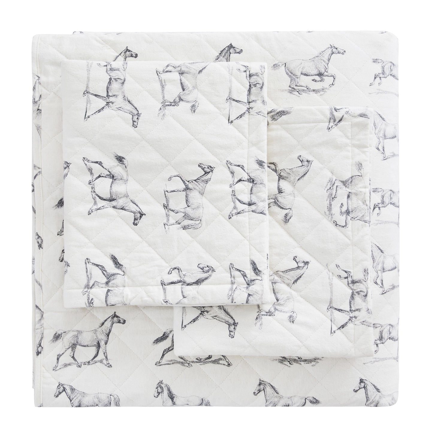 Horses Cotton Flannel Quilt Set