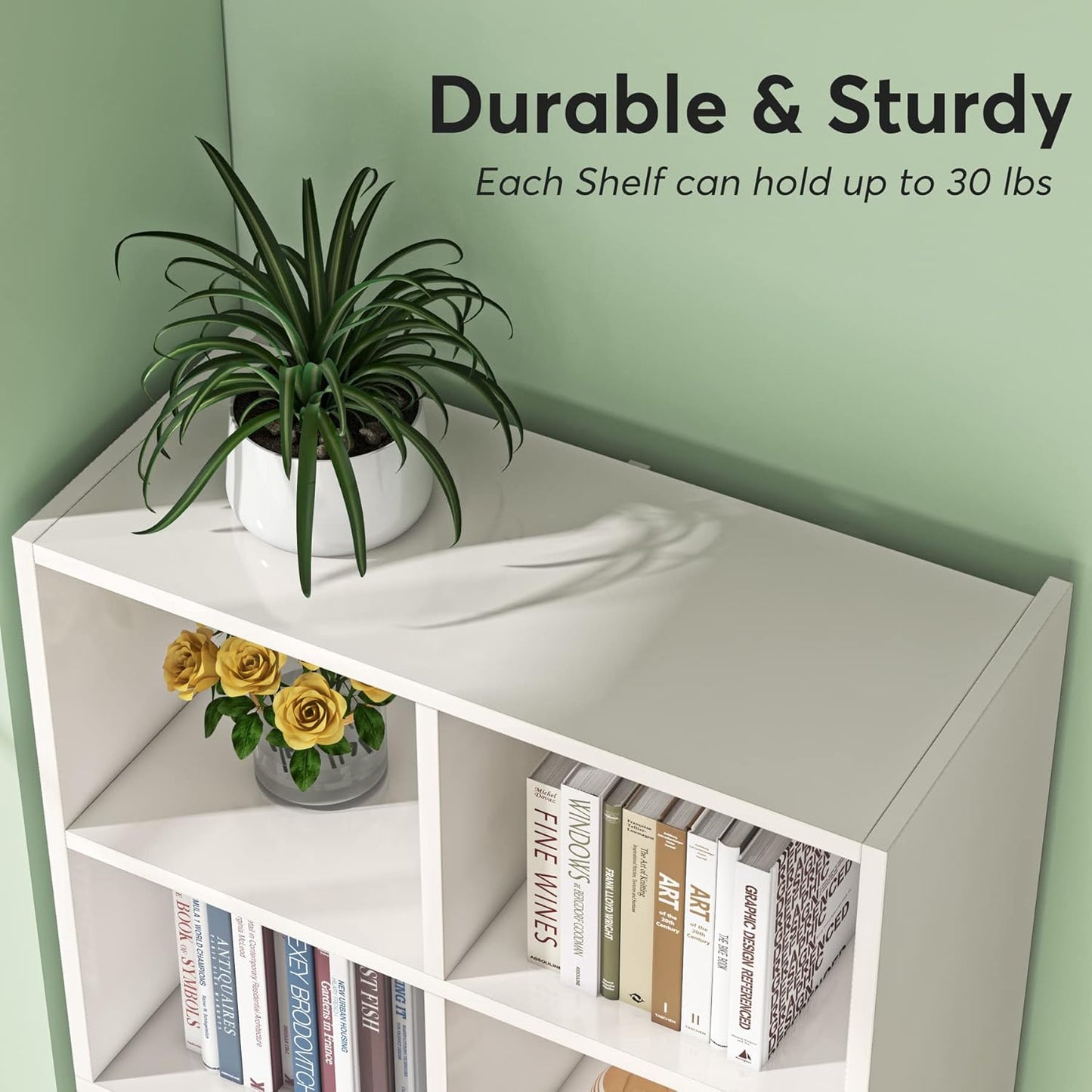 71.65" White Narrow 12-Cube Modern Bookcase