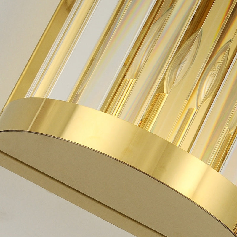 Sophia's Modern Gold Crystal Sconce: Half Cylinder Elegance