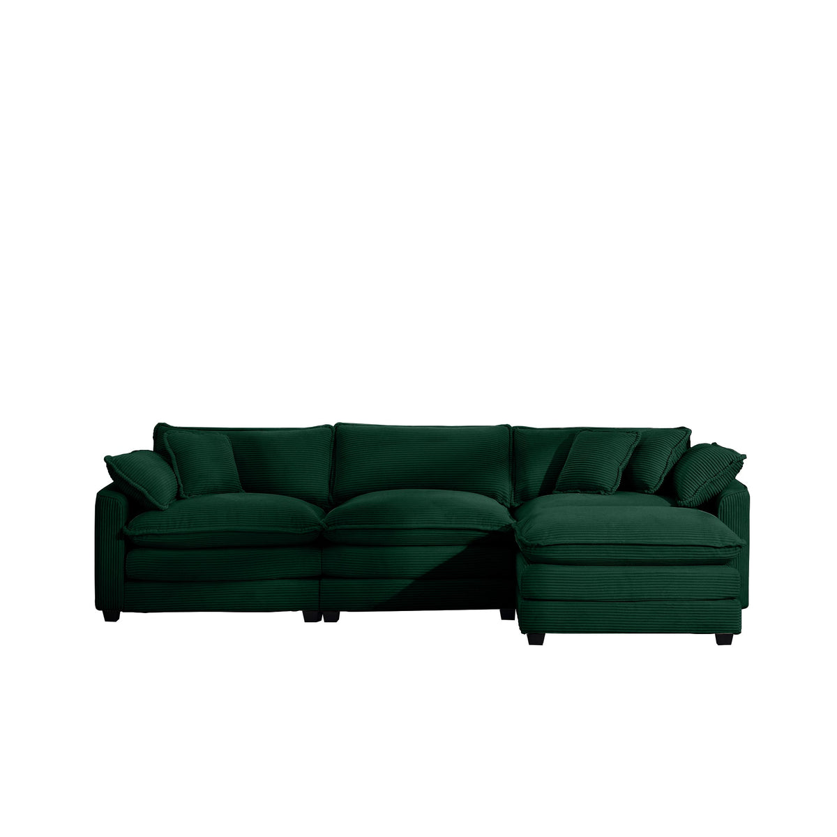 Corduroy 3-Seater Sofa with Ottoman