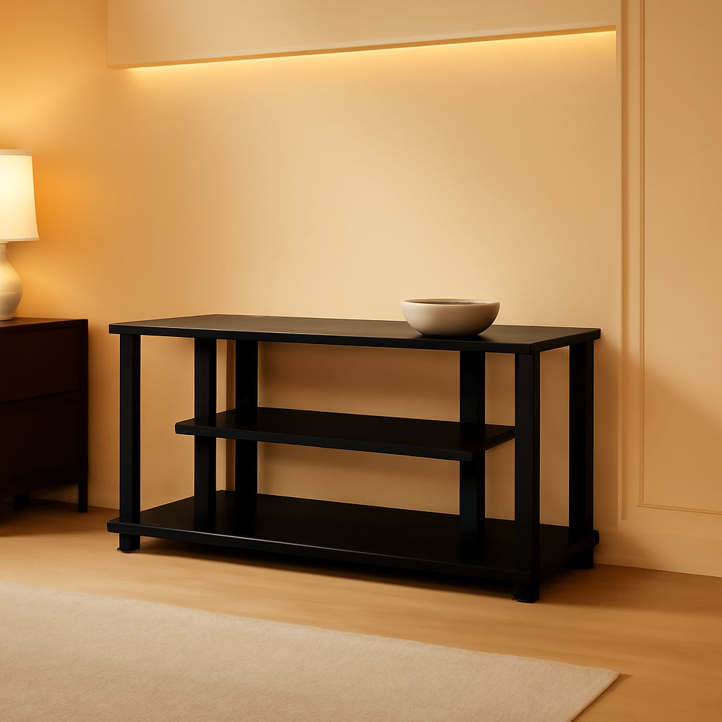Turn-N-Tube 3-Tier TV Stand For 50-Inch TV Americano Black