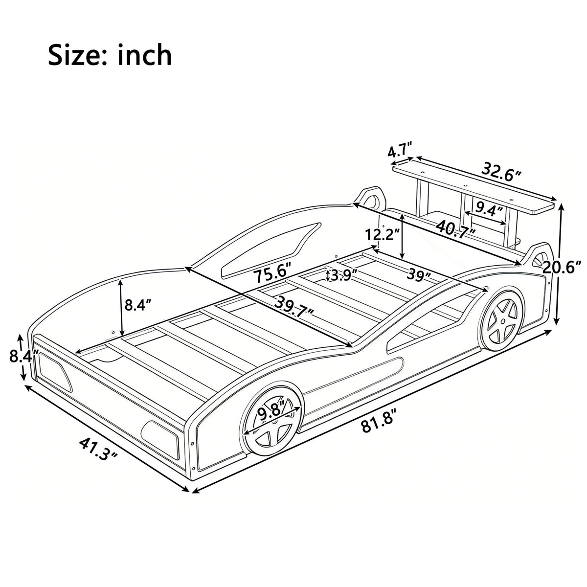 Wooden Race Car Bed