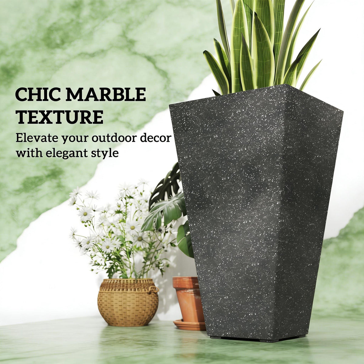 Stackable Taper Planters, Set of 3 Flower Pots