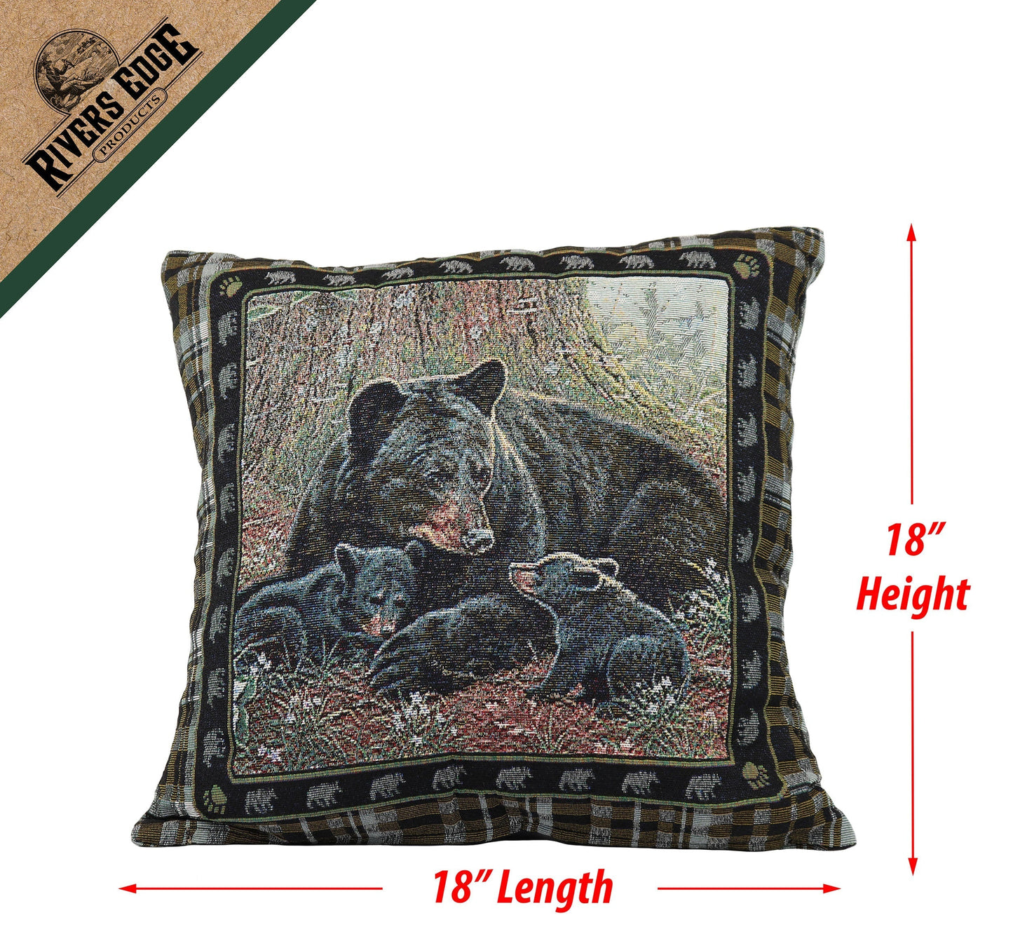 Tapestry Pillow 18in 2pk-Bear