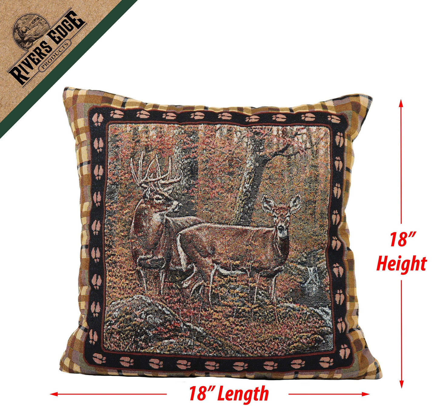 Tapestry Pillow 18in 2pk-Deer