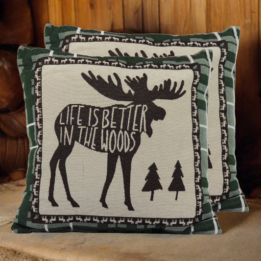 Tapestry Pillow 18in 2pk-Moose