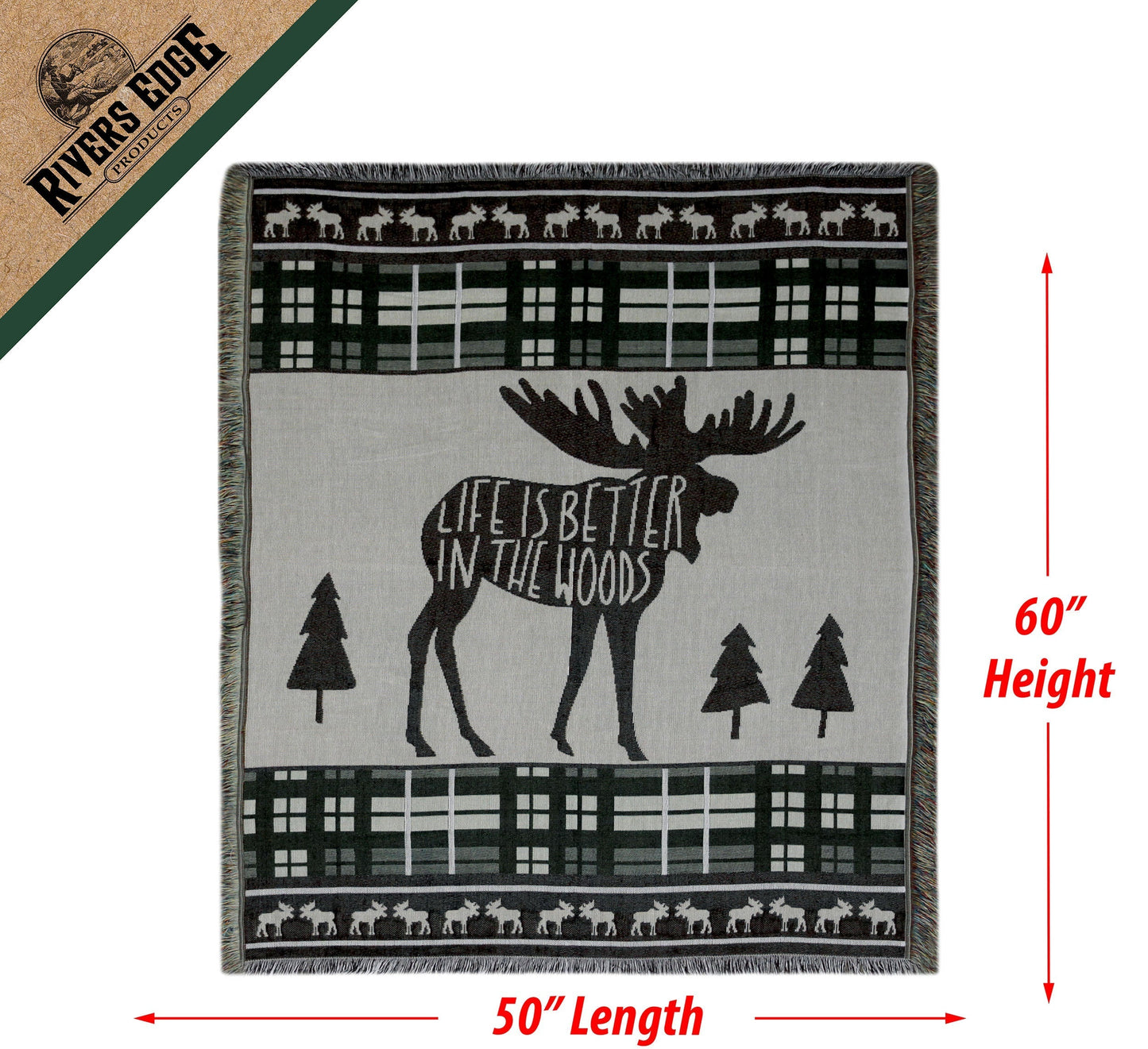 Tapestry Throw 50in x 60in-Moose