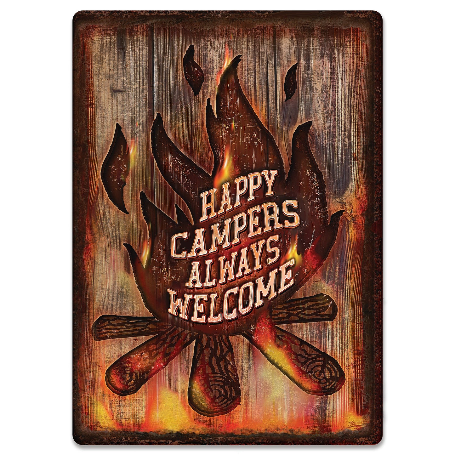 Tin Sign 12in x 17in-Campers Welcome