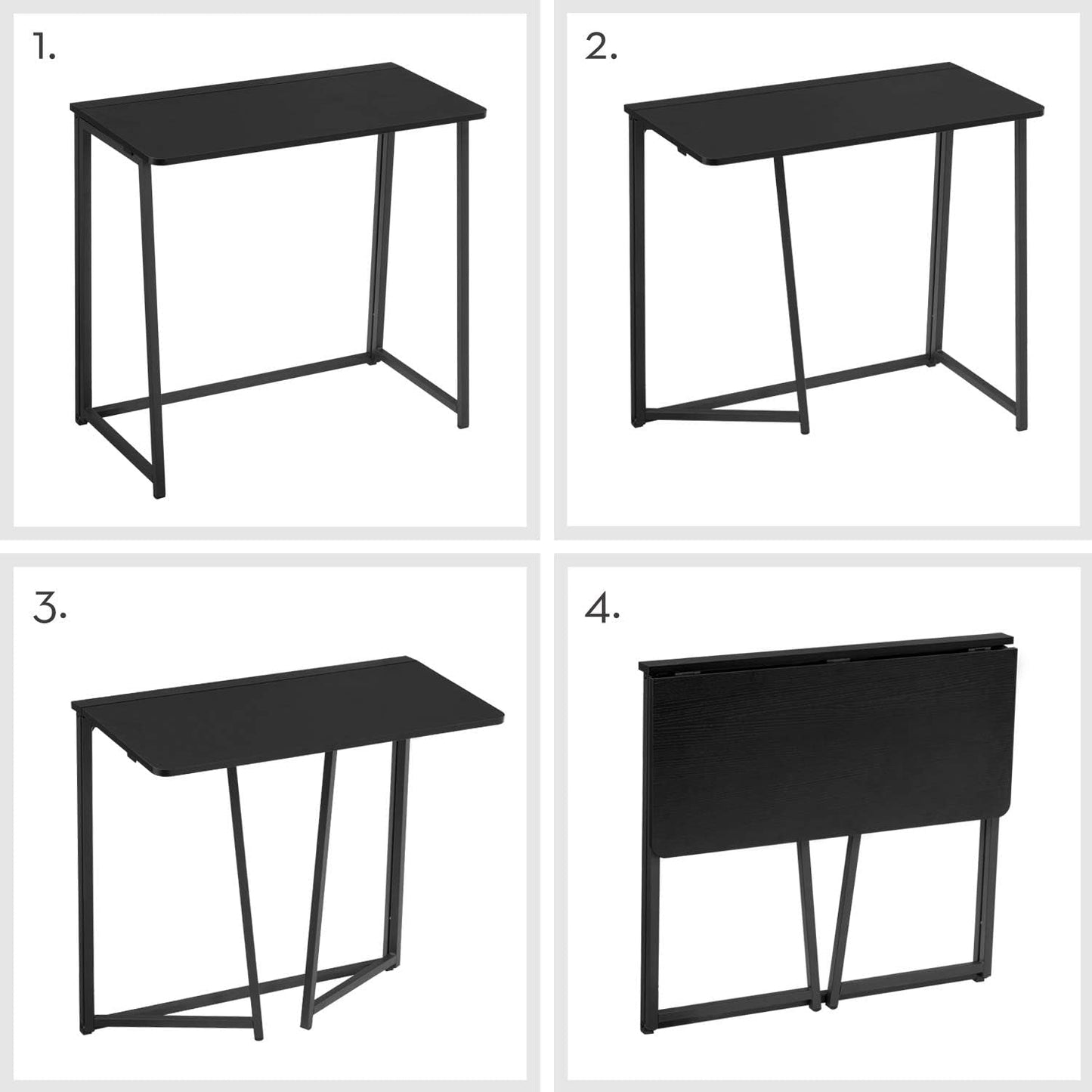31.5 Inch Folding Computer Desk Black Space Saving
