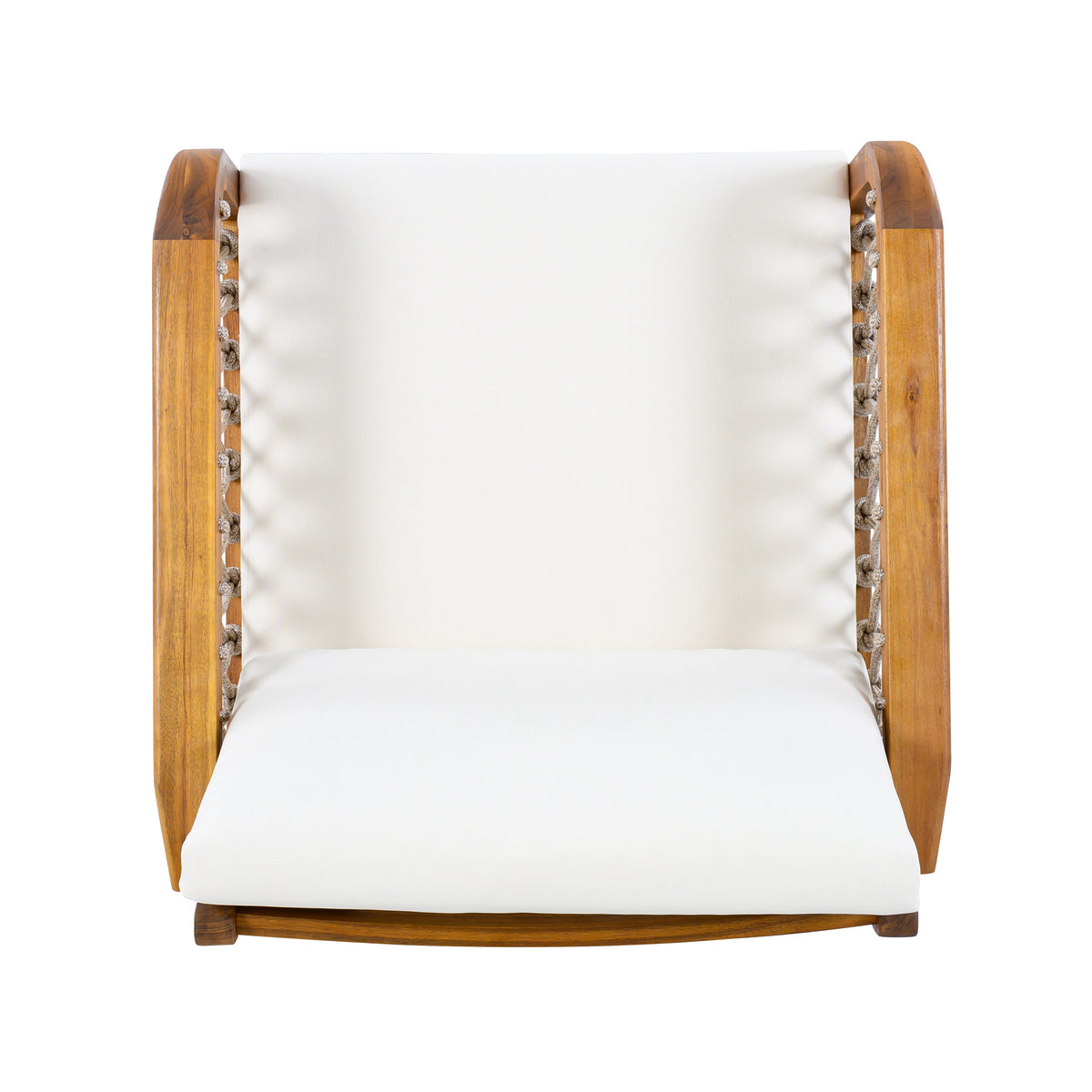 Outdoor Acacia Wood Club Chair with Handwoven Rope